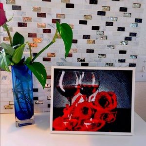 Framed handmade Diamond Mosaic home decor.